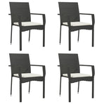 Garden Chairs with Cushions 4 pcs Poly Rattan Black
