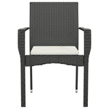 Garden Chairs with Cushions 4 pcs Poly Rattan Black