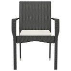 Garden Chairs with Cushions 4 pcs Poly Rattan Black