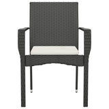 Garden Chairs with Cushions 4 pcs Poly Rattan Black - 45-Degree Angle