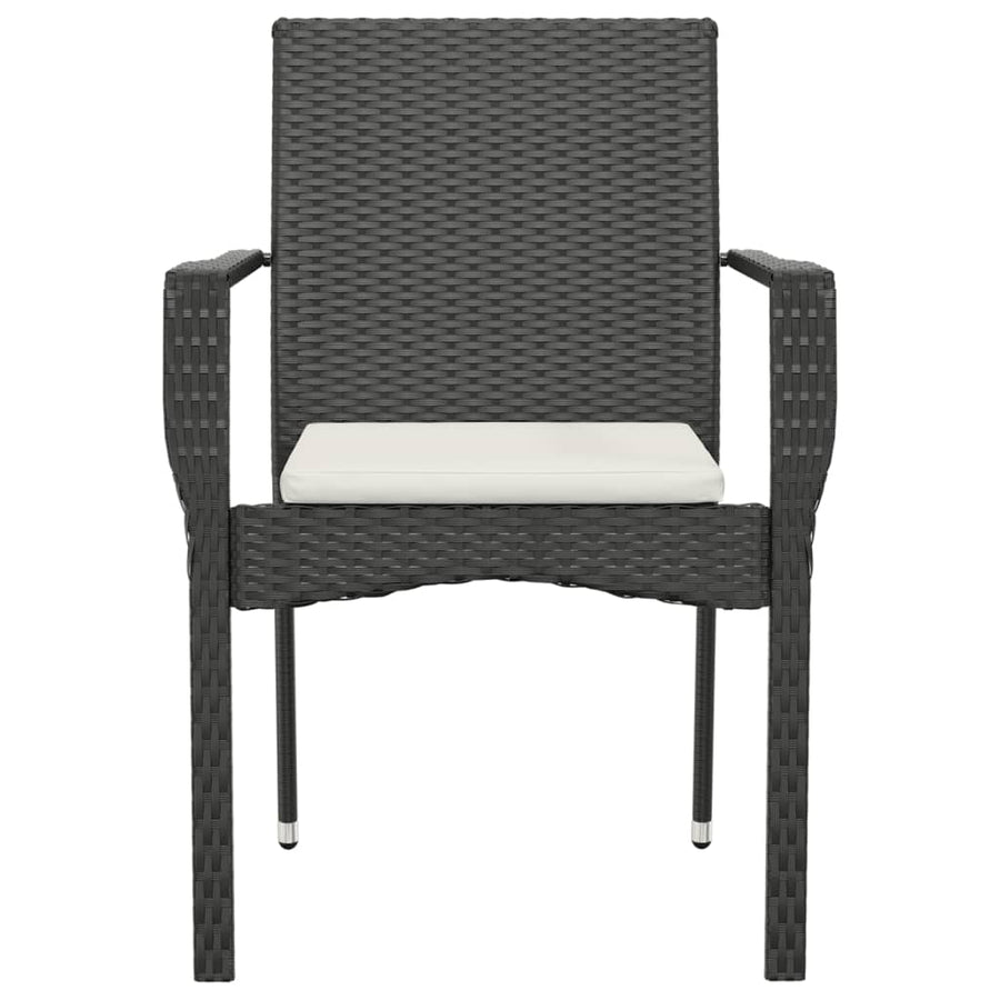 Garden Chairs with Cushions 4 pcs Poly Rattan Black