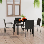 Garden Chairs with Cushions 4 pcs Poly Rattan Black