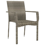 Garden Chairs with Cushions 4 pcs Poly Rattan Grey