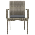 Garden Chairs with Cushions 4 pcs Poly Rattan Grey