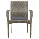 Garden Chairs with Cushions 4 pcs Poly Rattan Grey - 45-Degree Angle