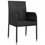 Garden Chairs with Cushions 2 pcs Poly Rattan Black - Top-Down View