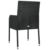Garden Chairs with Cushions 2 pcs Poly Rattan Black - Close-Up Angle