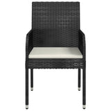 Garden Chairs with Cushions 4 pcs Poly Rattan Black - 45-Degree Angle