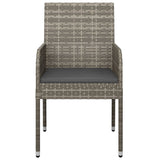 Garden Chairs with Cushions 4 pcs Poly Rattan Grey