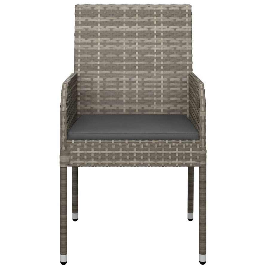 Garden Chairs with Cushions 4 pcs Poly Rattan Grey