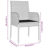 Garden Chairs with Cushions 4 pcs Poly Rattan Grey