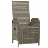 Outdoor Reclining Chairs with Cushions 2 pcs Poly Rattan Grey