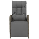 Outdoor Reclining Chairs with Cushions 2 pcs Poly Rattan Grey