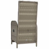 Outdoor Reclining Chairs with Cushions 2 pcs Poly Rattan Grey - Close-Up Angle