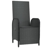 Outdoor Reclining Chairs with Cushions 2 pcs Poly Rattan Black - Top-Down View