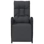 Outdoor Reclining Chairs with Cushions 2 pcs Poly Rattan Black