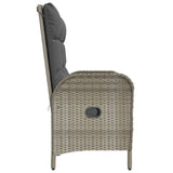 Reclining Garden Bench with Cushions 107 cm Poly Rattan Grey - Top-Down View