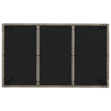Garden Table with Glass Top Grey 150x90x75 cm Poly Rattan - 45-Degree Angle