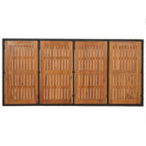 Garden Table with Wooden Top Black 190x90x75 cm Poly Rattan - 45-Degree Angle