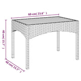 Garden Reclining Chairs 2 pcs with Table Grey Poly Rattan