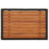 Garden Reclining Chairs 2 pcs with Table Black Poly Rattan - Top-Down View