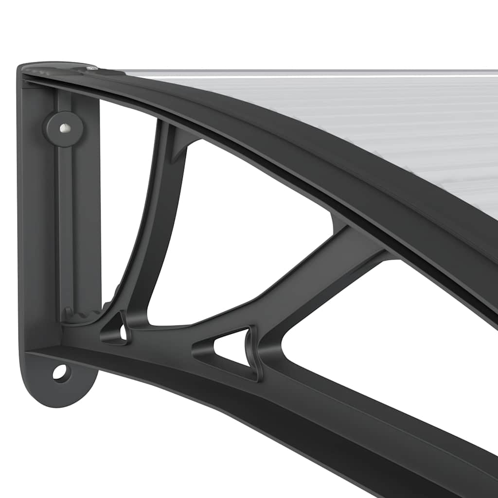 Door Canopy Black 150x100 cm Polycarbonate