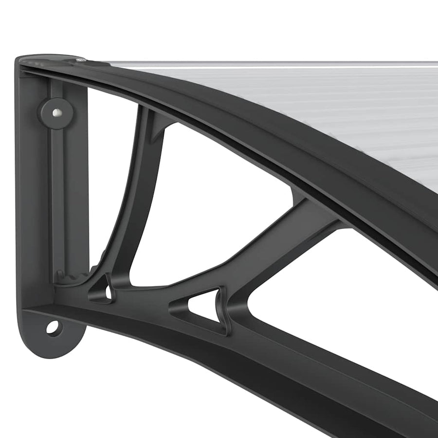 Door Canopy Black 150x100 cm Polycarbonate