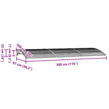 Door Canopy Black 300x100 cm Polycarbonate