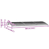 Door Canopy Grey 300x100 cm Polycarbonate