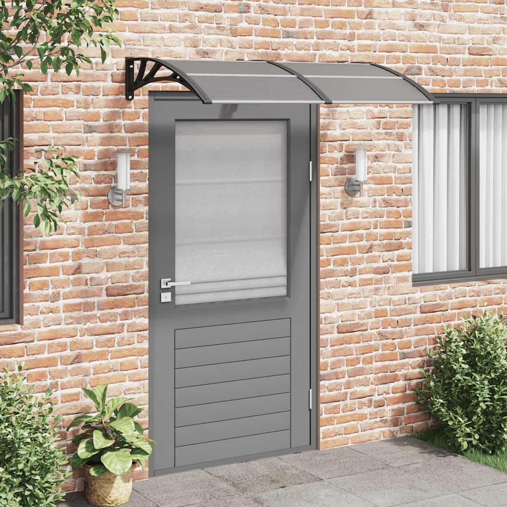 Door Canopy Black 150x100 cm Polycarbonate