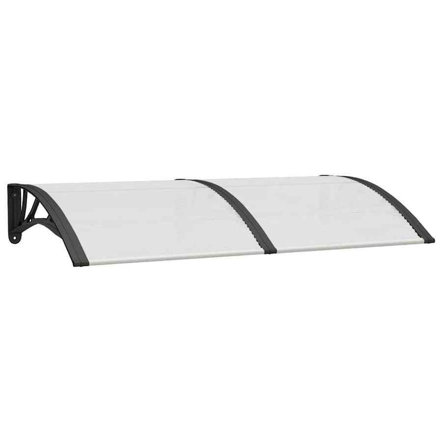 Door Canopy Black and Transparent 150x75 cm Polycarbonate