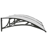 Door Canopy Black and Transparent 150x75 cm Polycarbonate - 45-Degree Angle