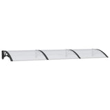 Door Canopy Black and Transparent 300x75 cm Polycarbonate