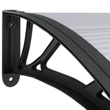 Door Canopy Black and Transparent 300x75 cm Polycarbonate