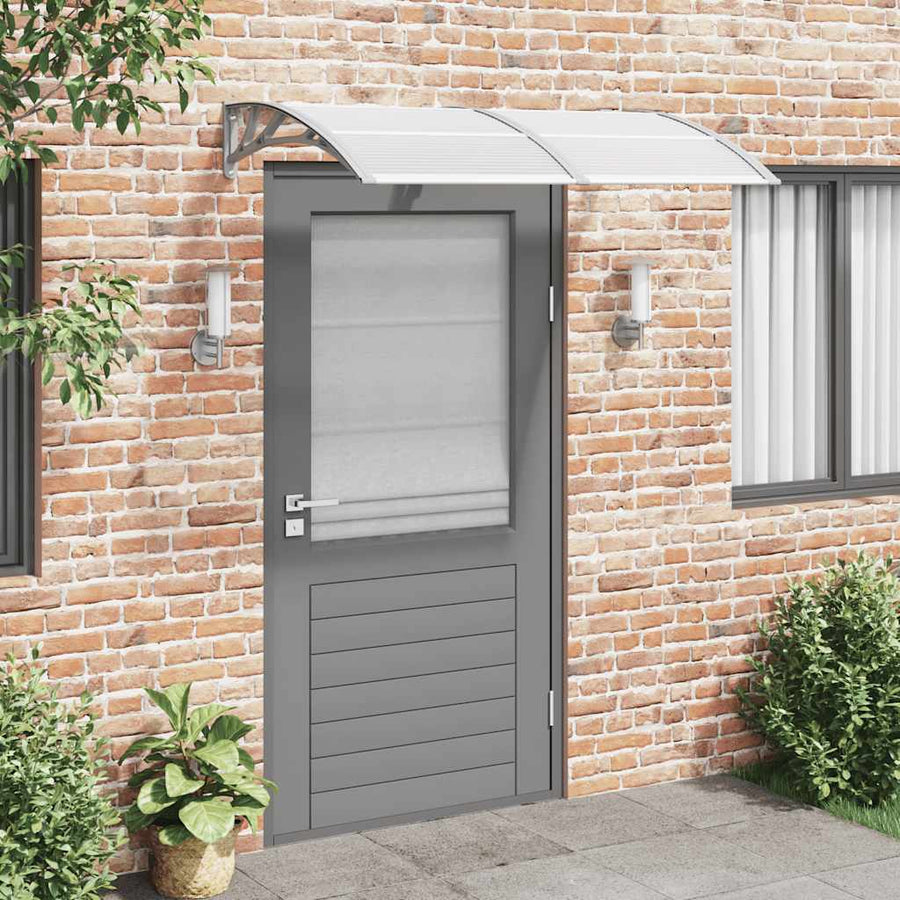 Door Canopy Grey 150x75 cm Polycarbonate