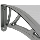 Door Canopy Grey 300x75 cm Polycarbonate