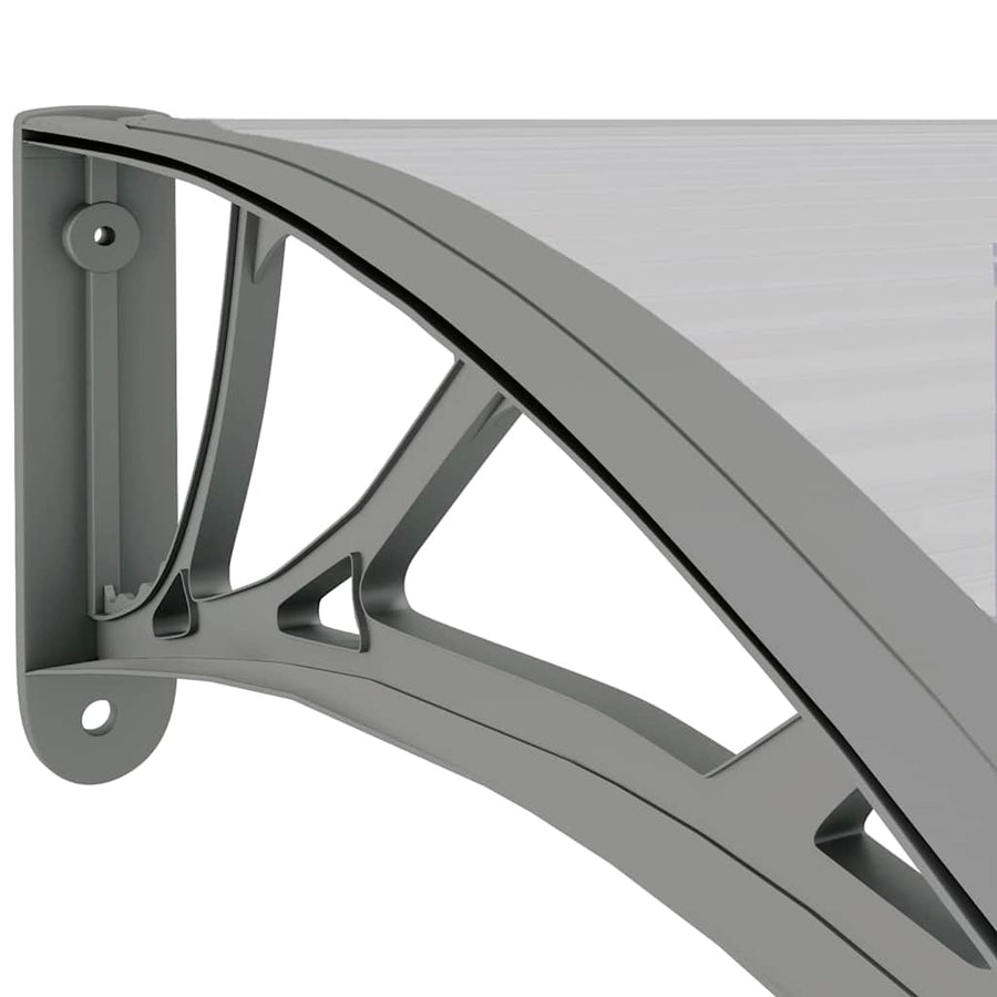 Door Canopy Grey 300x75 cm Polycarbonate