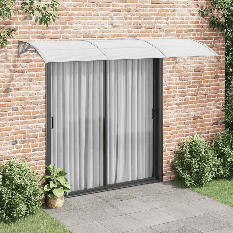 Door Canopy Grey 300x75 cm Polycarbonate