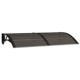 Door Canopy Black 150x75 cm Polycarbonate - Front View