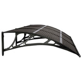 Door Canopy Black 300x75 cm Polycarbonate - 45-Degree Angle