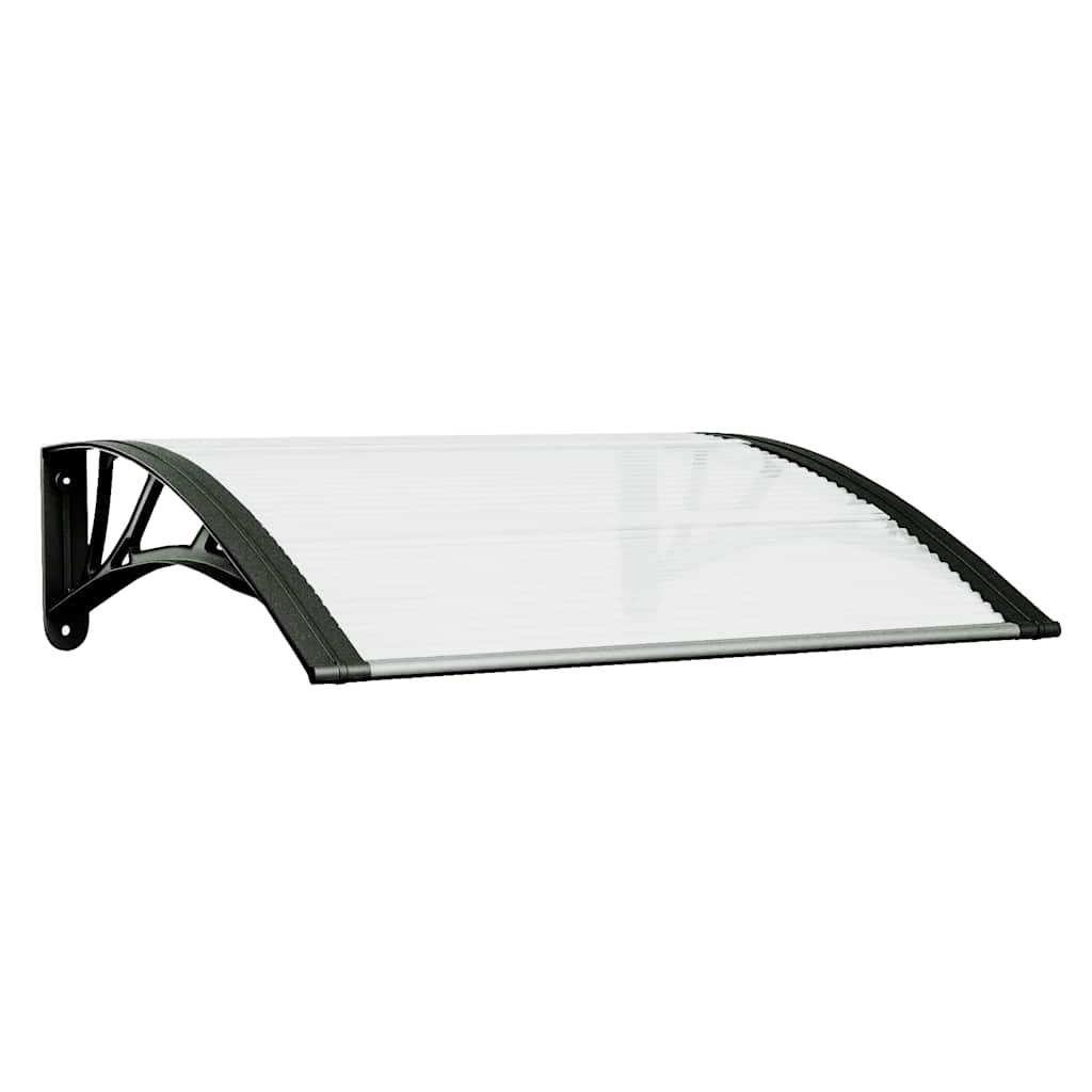 Door Canopy Black and Transparent 80x75 cm Polycarbonate