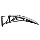 Door Canopy Black and Transparent 80x75 cm Polycarbonate - 45-Degree Angle