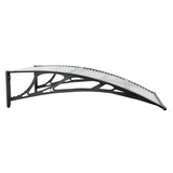 Door Canopy Black and Transparent 100x75 cm Polycarbonate - 45-Degree Angle