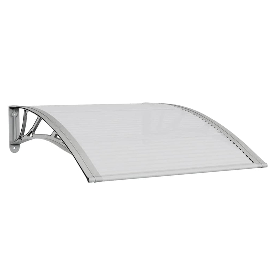 Door Canopy Grey and Transparent 100x75 cm Polycarbonate