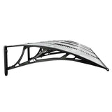 Door Canopy Black and Transparent 350x75 cm Polycarbonate - 45-Degree Angle