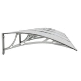 Door Canopy Grey and Transparent 350x75 cm Polycarbonate - 45-Degree Angle