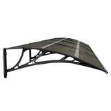 Door Canopy Black 350x75 cm Polycarbonate - Top-Down View