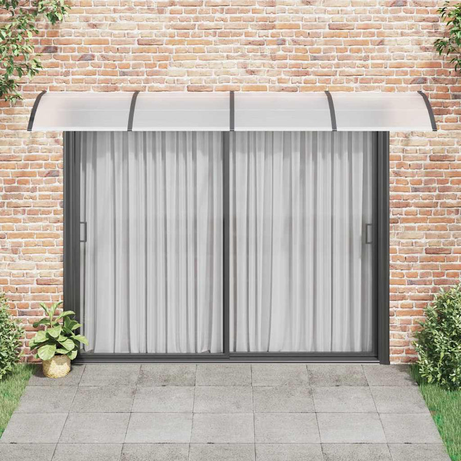 Door Canopy Black 350x100 cm Polycarbonate