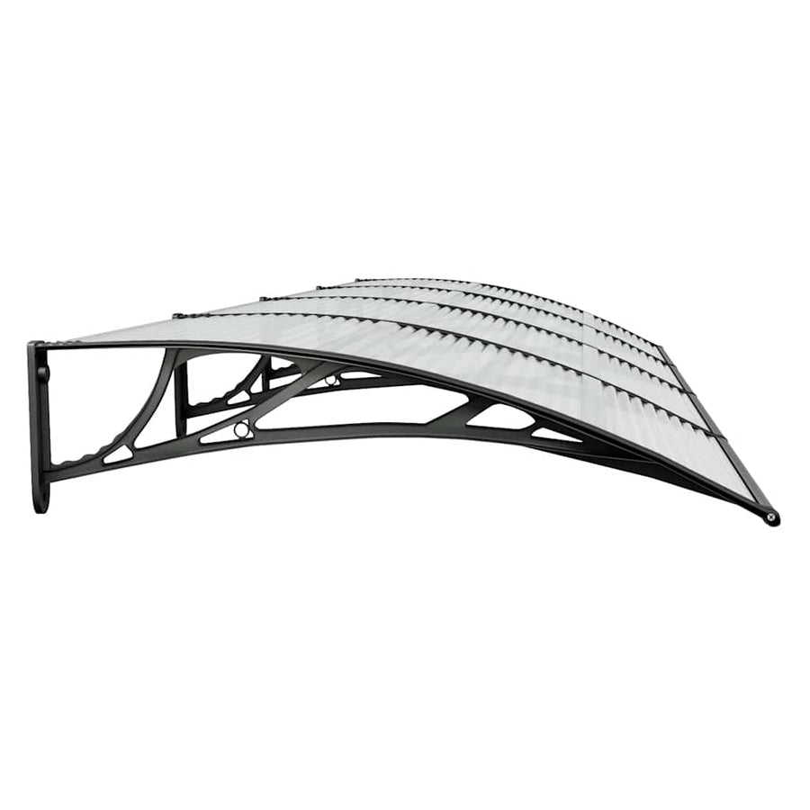 Door Canopy Black 350x100 cm Polycarbonate