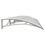 Door Canopy Grey 350x100 cm Polycarbonate - 45-Degree Angle